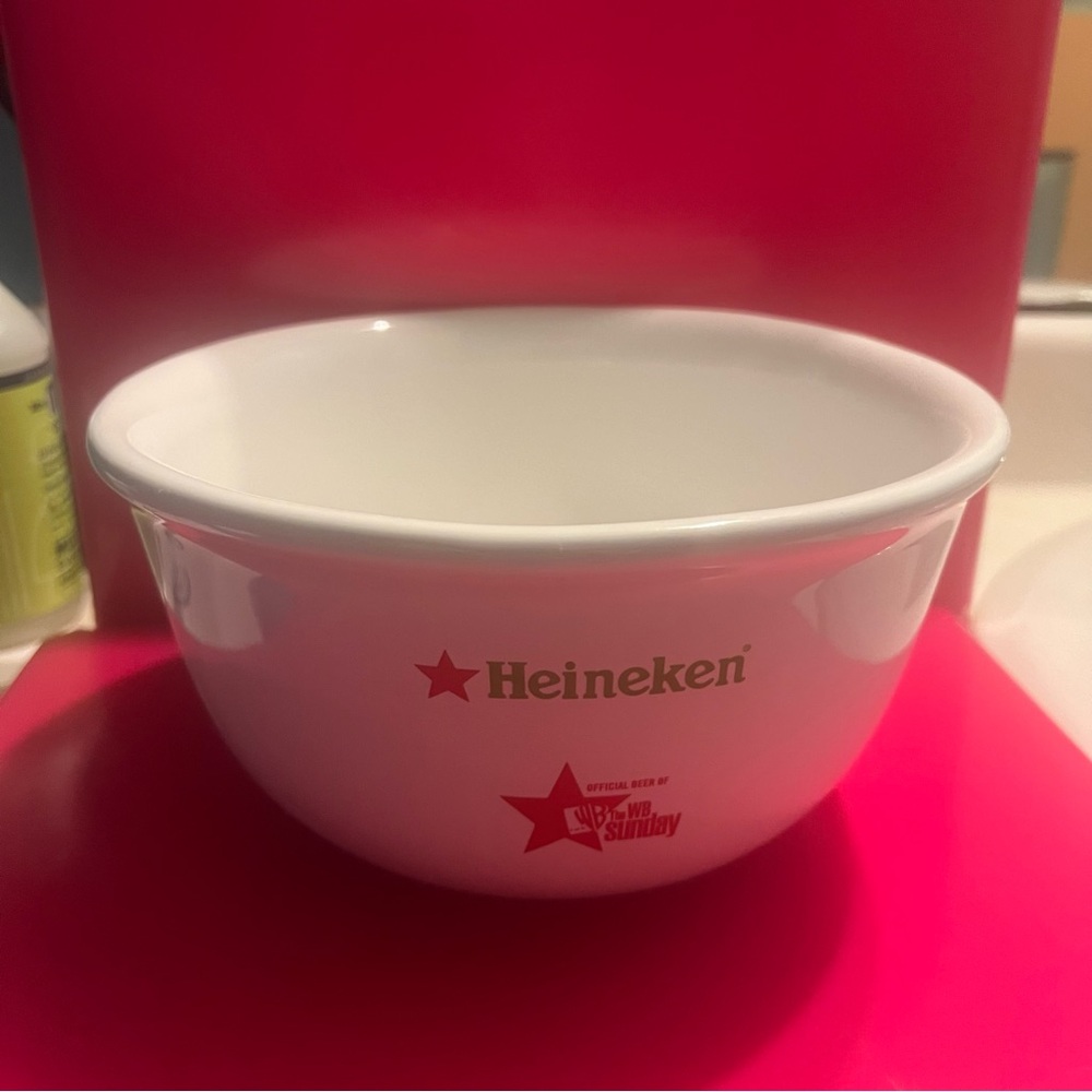 Heineken Popcorn Snack White Bowl 8.5”